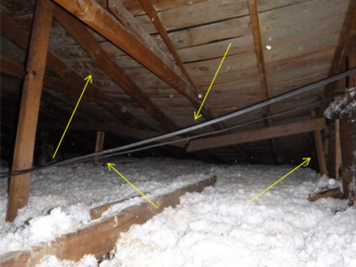 Roof framing with broken strongback