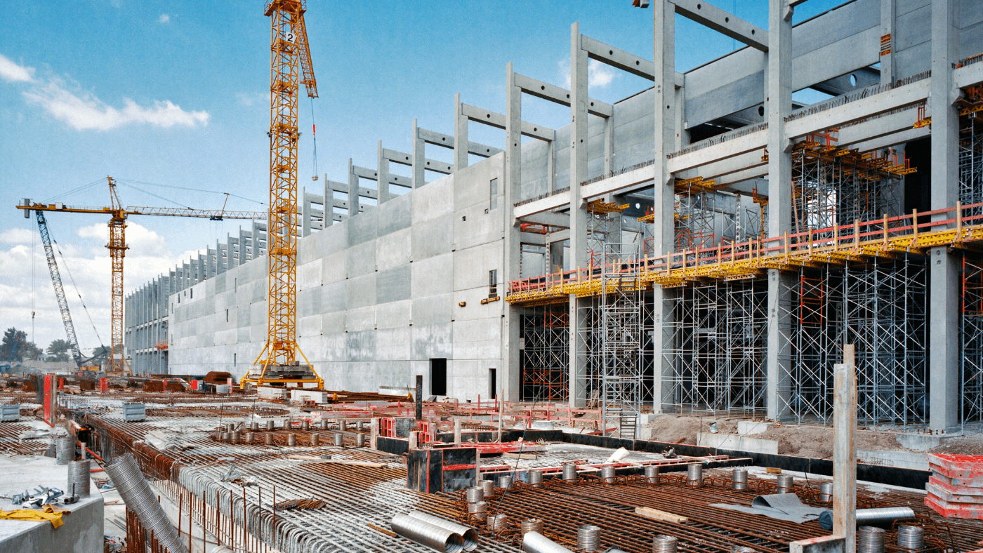 Construction site with cranes