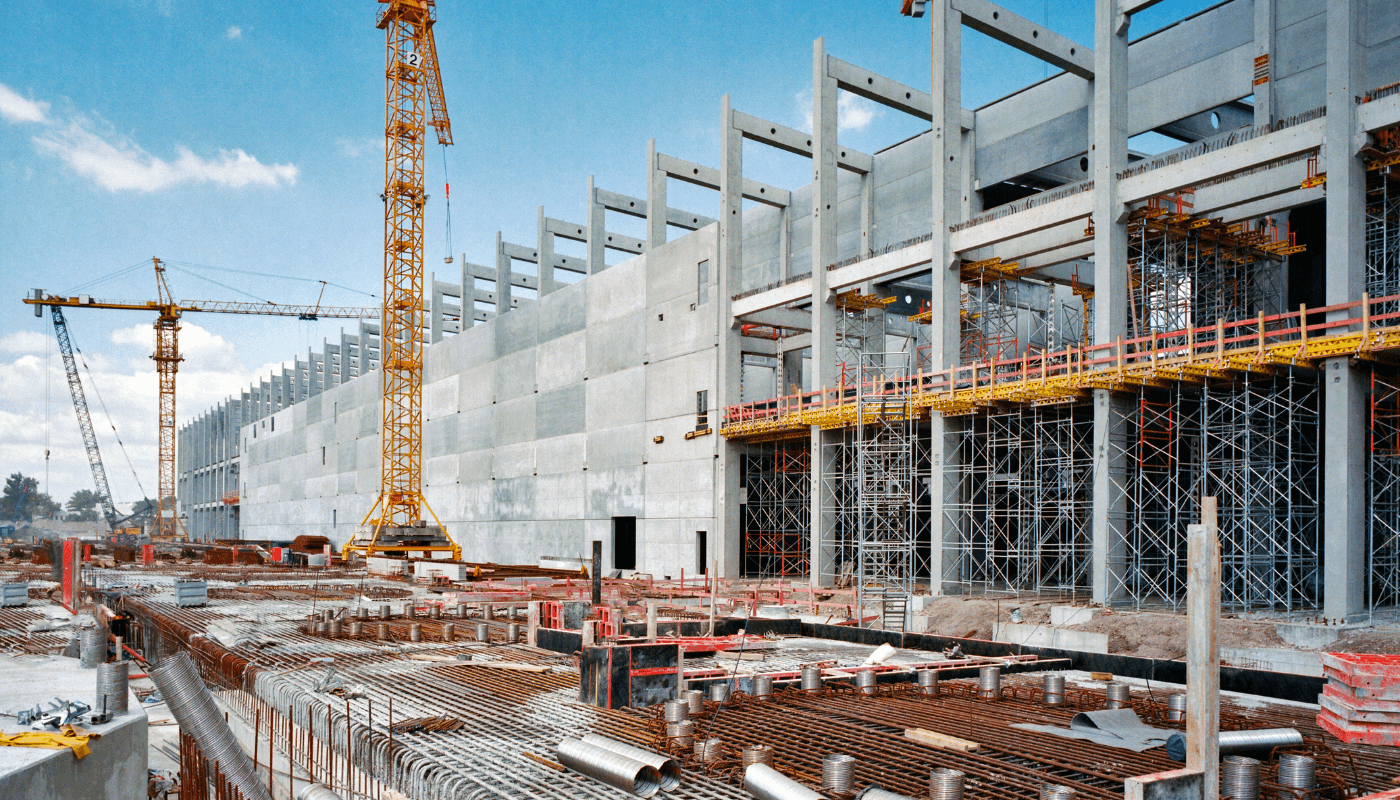 Construction site with cranes
