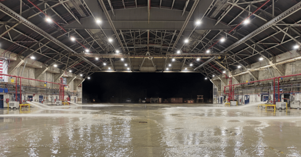 fire suppression design for two critical aircraft hangars